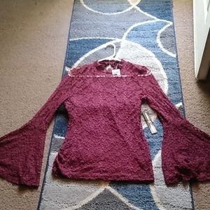 Burgundy lace shirt!